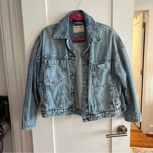 Free People We The Free Light Wash Denim Jacket Size XS